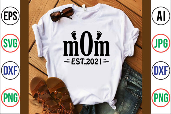 Mom Est.2021: A Thoughtful Embroidery Design for Modern Keepsakes
