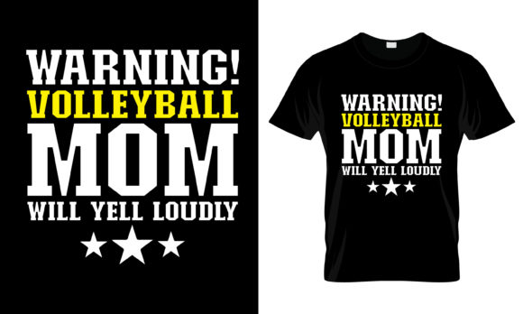 Warning Volleyball Mom Will T-Shirt – A Fun, Bold Design for Sporty Projects